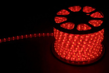 Дюралайт 3W красный 2LED/м квадратный 11х17 мм 50м со светодиодами 230V  LED-F3W Feron