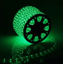 Дюралайт LED Круглый 3 жилы 13мм зеленый 220V