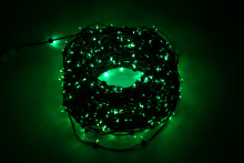 Клип-лайт светодиодный зеленый катушка 100м MAX 130W шаг 15см 12V провод темно-зеленый 666 LED 