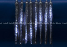 Занавес 2,7х0,5 м синий Сосульки соединяемые 10 подвесов 300LED IP44 провод прозрачный Uniel