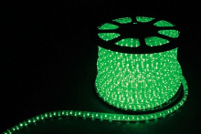 Дюралайт 3W зеленый 2LED/м квадратный 11х17 мм 50м со светодиодами 230V  LED-F3W Feron