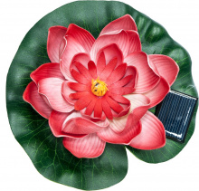 Светильник садово-парковый на солнечной батарее "Кувшинка" красный, 1 RGB LED, 170*170*60мм, PL263