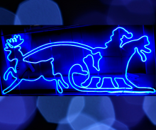Светодиодная уличная фигура "Дед мороз + северный олень" RGB L