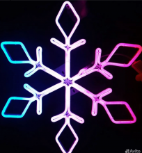 Светодиодная уличная фигура "Новогодняя снежинка RGB", размер М