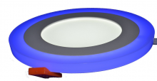 Даунлайт светодиодный  6+3W 5500-6000К с декоративной подсветкой синий 145(110)х30 ДЕКО