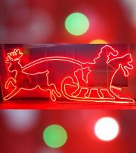 Светодиодная уличная фигура "Дед мороз + северный олень"