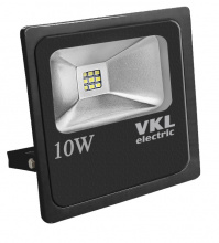 Прожектор светодиодный 10W 6500К 830Лм IP65 VLF1 черный VKL
