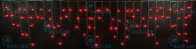 Бахрома 3х0,9м красная мерцающая провод прозрачный Rich LED