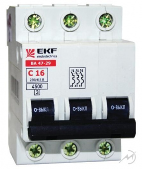Выключатель автоматический ВА 47-29 3п С 25А 4,5кА Basic EKF 
