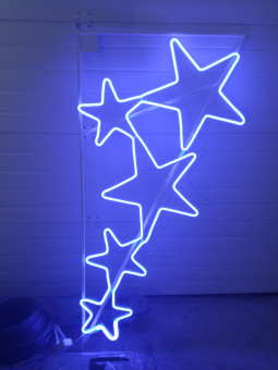 Светодиодная уличная фигура "Парящие звезды" Синие L 