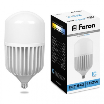 Лампа светодиодная 100W E40/E27 6400К 230V LB-65 NEW Feron 