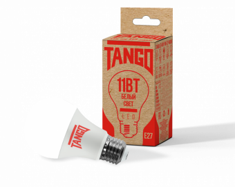 Лампа светодиодная 11W E27 A55 ГРУША 4000К 800Лм (ЛОН) (LED-А55-11W-E27-4000К) TANGO 