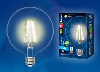 Лампа светодиодная 10W Е27 G45 ШАР G125-/WW/E27 SKY-ЭКО Uniel 
