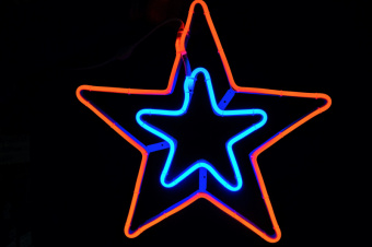 Светодиодная фигура "Двойная звезда" (красно-синяя), размер М 