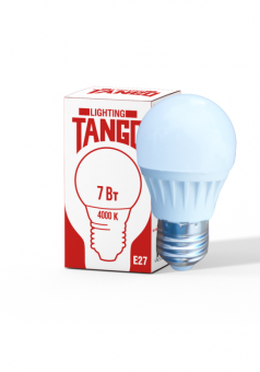 Лампа светодиодная  7W E27 G45 ШАР 4000К 380Лм (LED G45-7W-E27-W) TANGO 